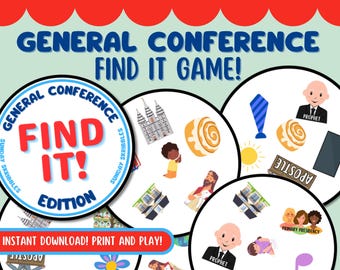 General Conference Matching Game LDS General Conference Activity Find It General Conference Spot It Like Game Family Game Printable