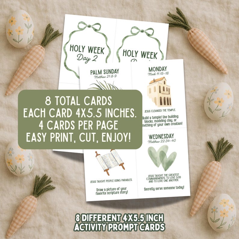 Holy Week Advent Cards Activity Easter Story Cards LDS Holy Week ...