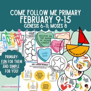 Basisschool 9-15 februari lesplan LDS Come Follow Me 2026 De Ark van Noach uit het Oude Testament Afdrukbare ideeën Basisonderwijs CTR 15 februari