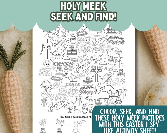Holy Week Printable Seek and Find Easter I Spy Like Coloring Activity ...