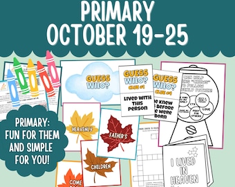 Primary October 19-25 Primary Lesson Plan Printable LDS Come Follow Me 2026 Primary Ideas October 25th Jeremiah