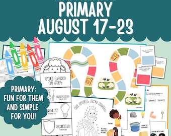 Primary August 17-23 Primary Lesson Plan Printable LDS Come Follow Me 2026 Primary Ideas August 23rd Psalm 23:1 The Lord is My Shepherd