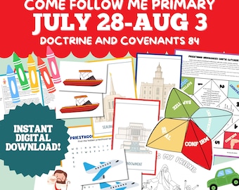 Jeugdwerk 28 juli-3 augustus Lesplan LDS Come Follow Me 2025 Leer en Verbonden 84 Priesthood Cootie Catcher Temple Matching Game