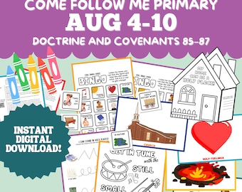 Primary August 4-10 Lesson Plan LDS Come Follow Me 2025 Doctrine and Covenants 85-87 Holy Ghost Bingo Game Stand in Holy Places Craft