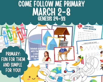 Primary March 2-8 Lesson Plan LDS Come Follow Me 2026 The Old Testament Printable Primary Ideas CTR March 8th