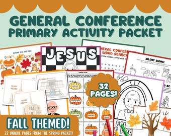 General Conference Primary Activity Packet October 2025 Children Coloring Pages Activity Sheets Note Pages Interactive Games LDS Printables