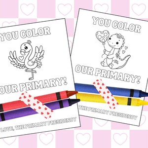 Tarjeta de San Valentín de la Primaria Folleto de San Valentín de la presidencia de la Primaria SUD Etiqueta para colorear con crayones para San Valentín para imprimir San Valentín para niños sin dulces