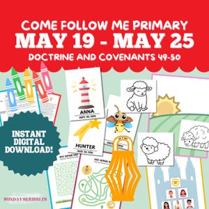 Primary May 19-25 Lesson Plan LDS Come Follow Me 2025 Doctrine and Covenants That Which Is of God Is Light Good Shepherd Games Crafts