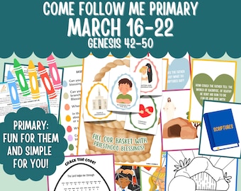 Primary March 16-22 Lesson Plan LDS Come Follow Me 2026 The Old Testament Printable Primary Ideas CTR March 22nd