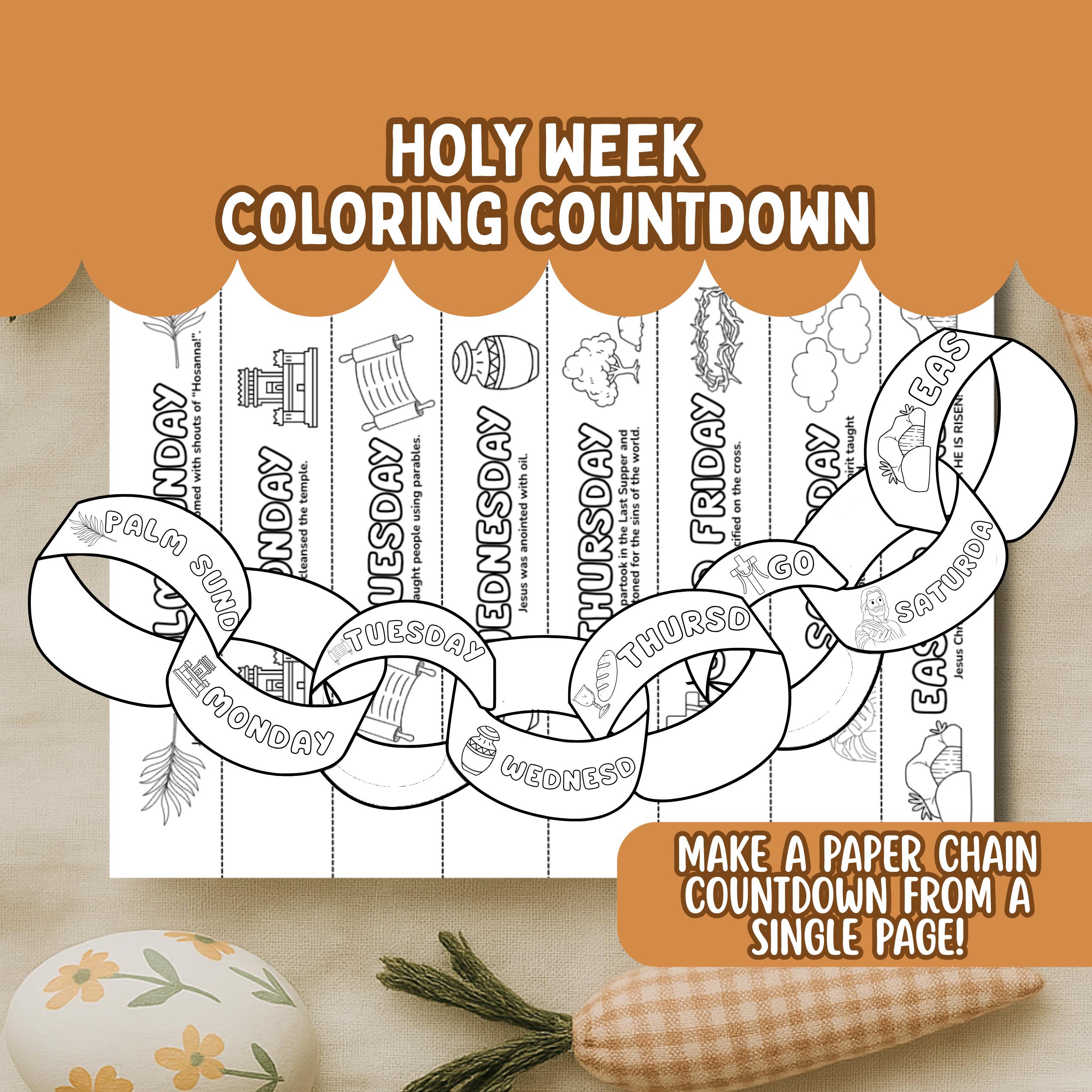 Holy Week Printable Easter Advent Coloring Craft Easter Countdown…