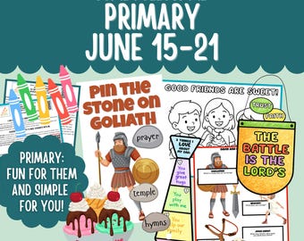 Primary June 15-21 Primary Lesson Plan Printable LDS Come Follow Me 2026 Primary Ideas June 21st LDS Father's Day David and Goliath