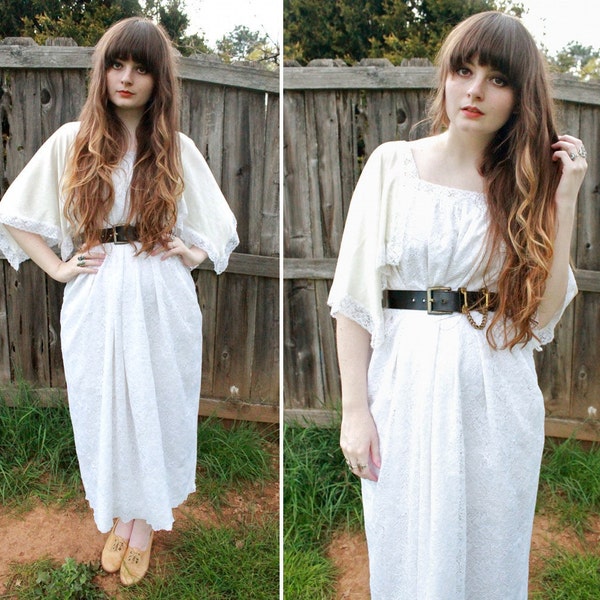 SALE Vintage White Lace Summer Dress