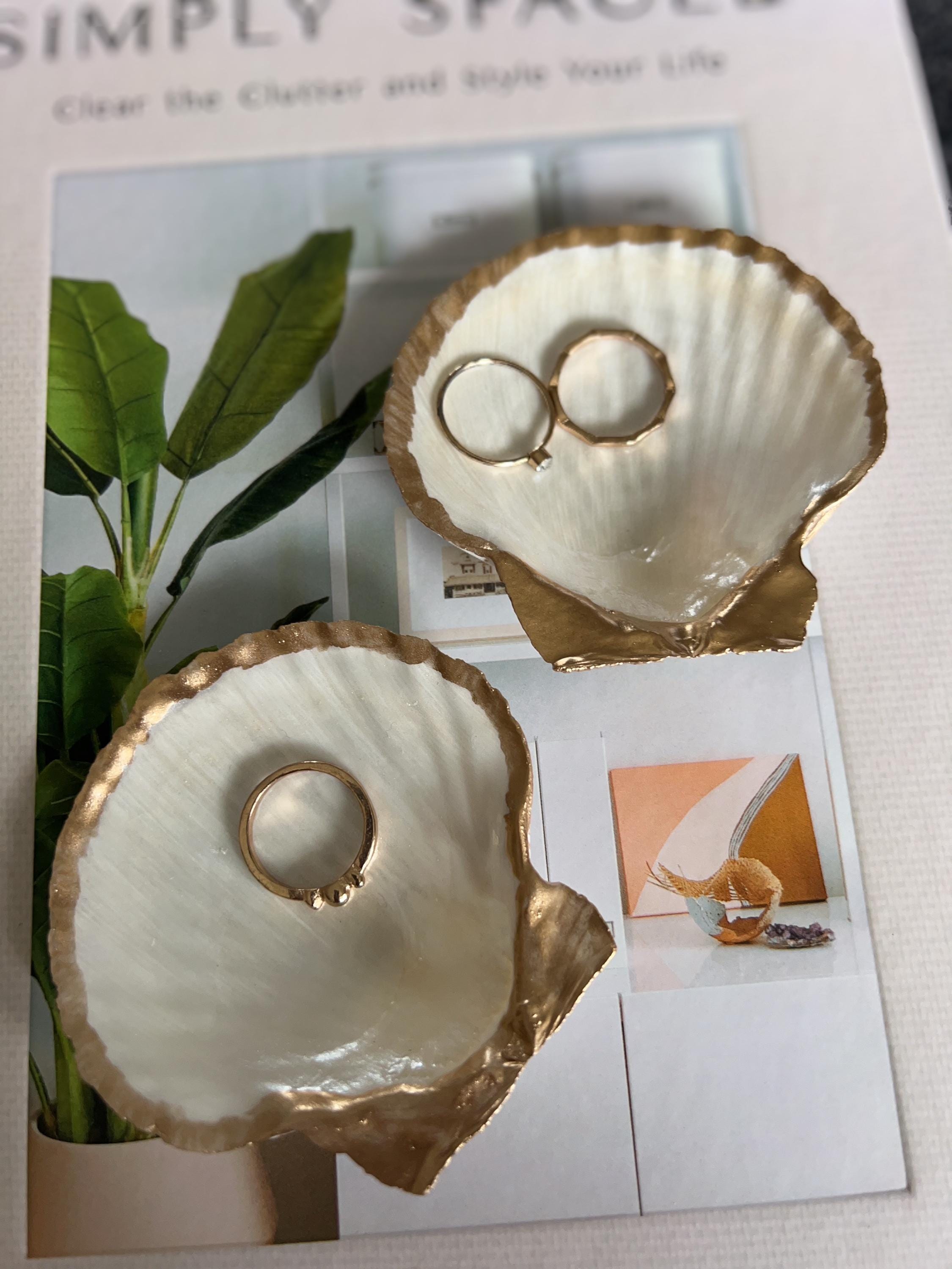 Hand Made Scallop Shell Ring Dish or Trinket Dish. Newlywed Gift ...