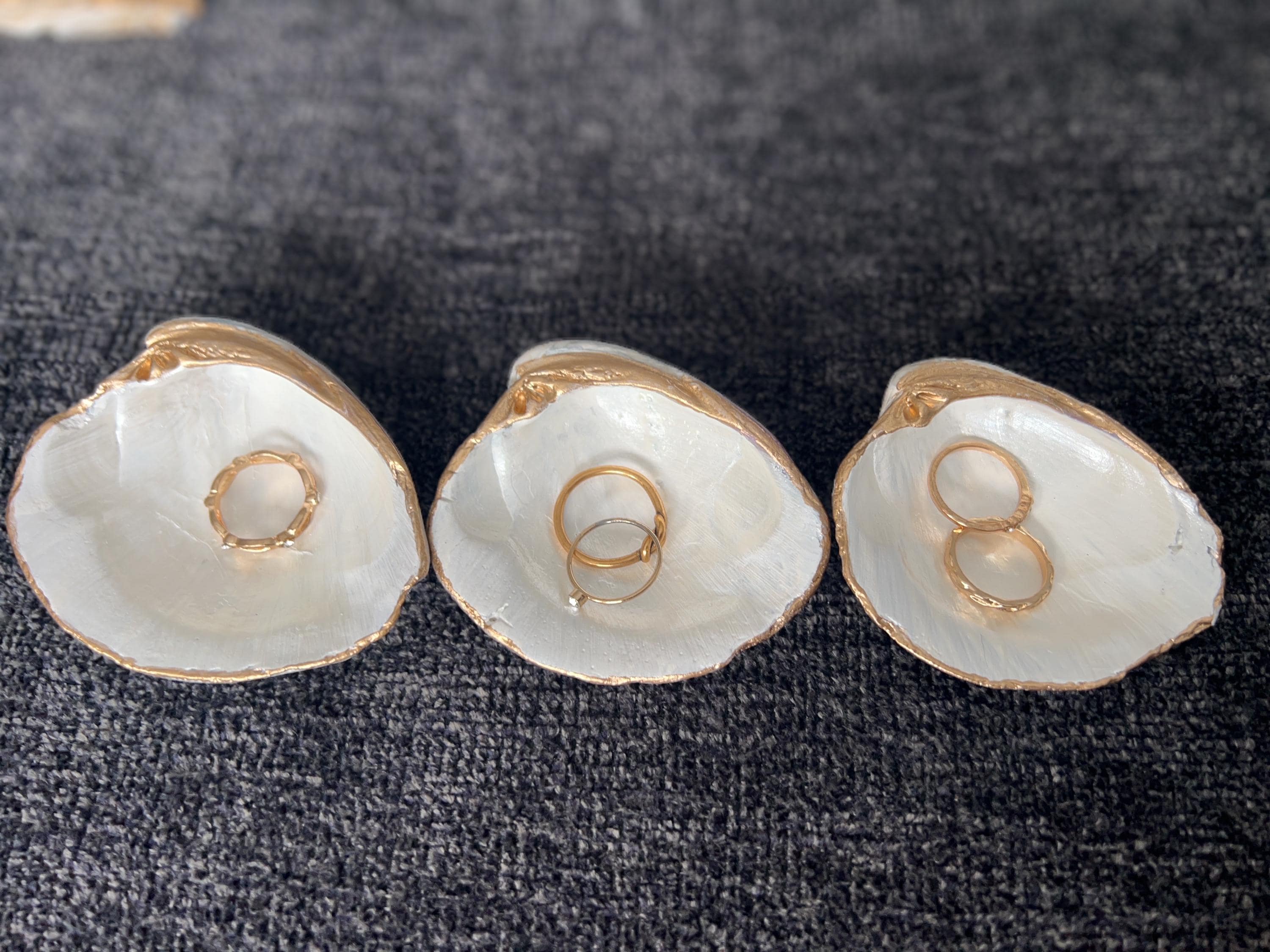 Hand Made Clam Shell Ring Dish or Trinket Dish. PACK OF 3. Newlywed ...