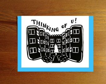Thinking of You Chicago Courtyard Building Greeting Card