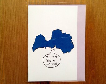 I Like You A Latvia Greeting Card