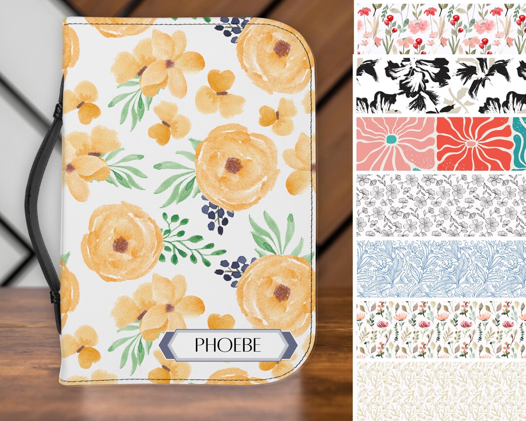 Floral Patterns Custom Personalized Bible Covers, Zipper Bible Cover ...