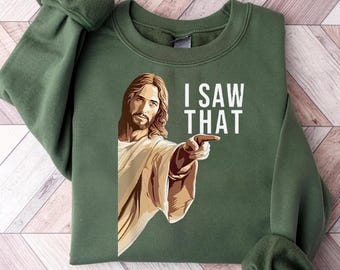 Camiseta Comfort Color "Vi a Jesús", sudadera de béisbol unisex, regalo para él/ella.