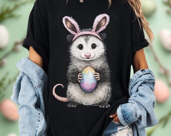 Comfort Colors Cute Opossum Easter Shirt, Cute Opossum Easter Tshirt, Funny Gift for Easter Sweatshirt