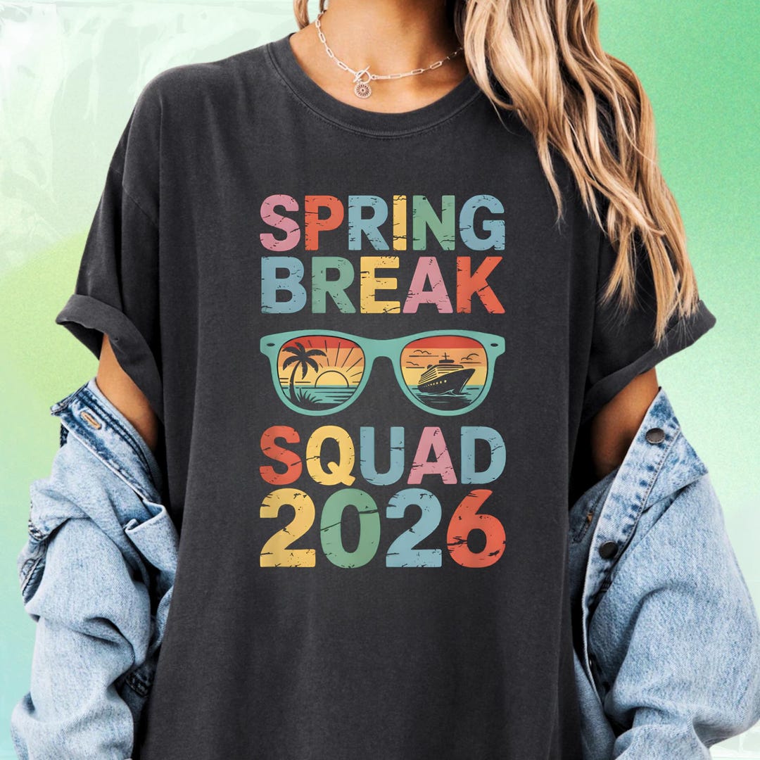 Spring Break Roupa Retro Spring Break 2026 Shirt, Vintage Spring Break Squad Shirt ...