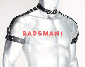 Hals- und Armgurt, Hals- und Bizepsband für Männer, verstellbarer Schultergurt Männer, Lederzubehör für Männer, Armband, Schulterbekleidung für Männer
