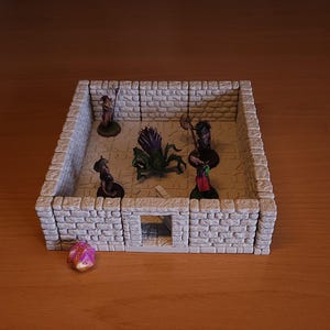 Basic Modular Dungeon Room | 6&quot;x6&quot; | 3D Printed Dungeon Tiles | 28mm | DnD | Pathfinder | TTRPG Terrain