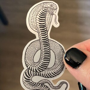 Cobra-vinyl matte spiegelsticker - originele illustratie
