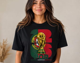 Portugal 2026 Fußball-Shirt, POR Fußballfan-T-Shirt, Portugal-WM Geschenk-Sweatshirt, Portugal-Fußballfan-Shirt, Portugal-Fußball 2026 Te