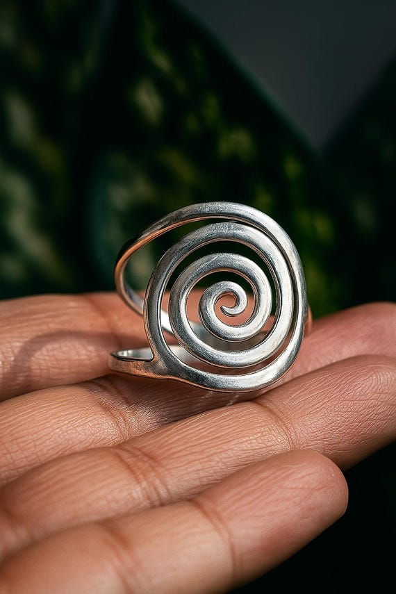 Sterling Silver Spiral Ring: Handmade Boho Swirl Jewelry - Etsy