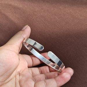 Sterling Silver Open Cuff Bangle: Wide Band Minimalist Jewelry