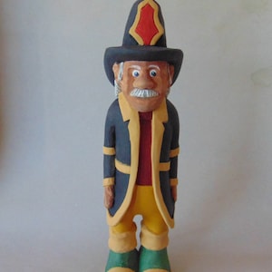 Wood Carved Fireman Figure