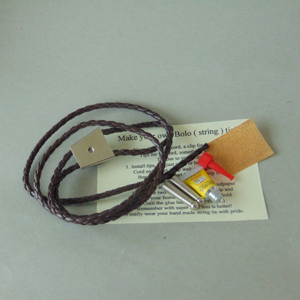 Bolo tie in dark brown do it yourself kit