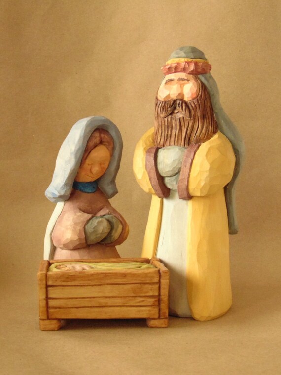 etsy wooden nativity set