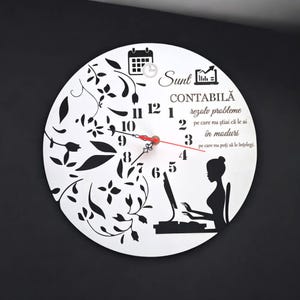 Orologio per la contabilità, ceas contabila, vettore dxf, orologio tagliato al laser, file laser