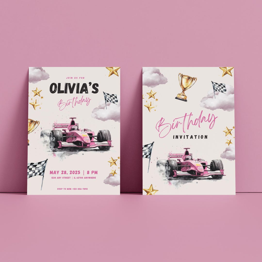 Racecar Birthday Invitation, F1, Car, Race, Sports Car, Invitation ...