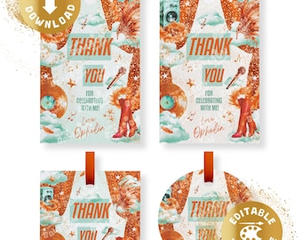 Life of a Birthday Girl Thank You Tag Digital Showgirl Label Showgirl-Era In My Birthday Era Gift Tag Karaoke Personalized Canva Template