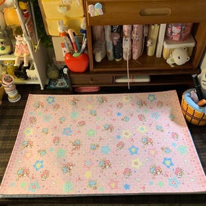 Alfombrilla de escritorio grande Kawaii, linda alfombrilla de tela para escritorio, decoración estética para el espacio de trabajo, mantel individual suave antideslizante para agenda, planificador, configuración hecha por fans