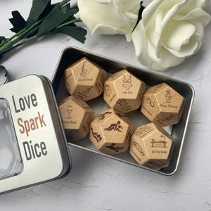 Personalized Date Night Dice: Romantic Wooden Couple Game
