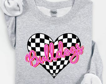Bulldogs Checkered PNG spirit wear mascot Bulldog