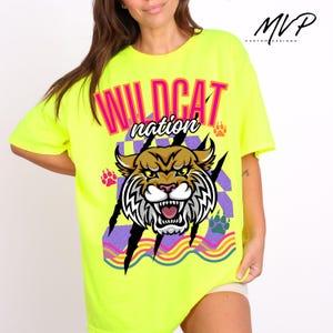 Wildcats Mascot PNG: School Spirit T-Shirt Design (Digital Download