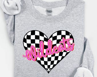 Wildcats PNG checkered mascot Heart Girl School Spirit