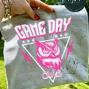 Game Day Owls PNG Retro Owls Mascot Spirit Wear