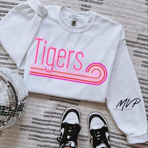 Retro Tigers PNG: Vintage Team Spirit Sublimation Design (Digital Download)