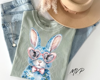 Floral Easter Bunny PNG Easter Rabbit Digital Download