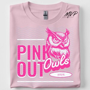 Pink Out Owls PNG: Girly School Spirit Mascot (Digital Download)