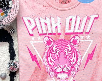 Tigers Pink Out Mascot PNG: Spirit Wear Design (Digital Download)