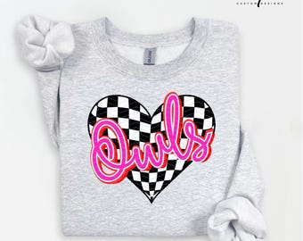 Owls PNG checkered mascot School Spirit Girly Owls