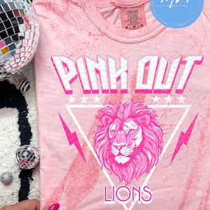 Pink Out Lions Mascot PNG: School Spirit Graphic (Digital Download)