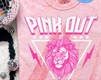 Pink Out Lions Mascot PNG: School Spirit Graphic (Digital Download)