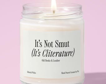 Cliterature Candle, Spicy Book Lover Gift, Soy Wax Candle